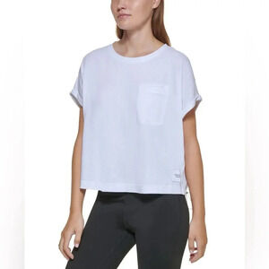Calvin Klein Performance Bungee-Hem Pocket Cotton T-Shirt NWT